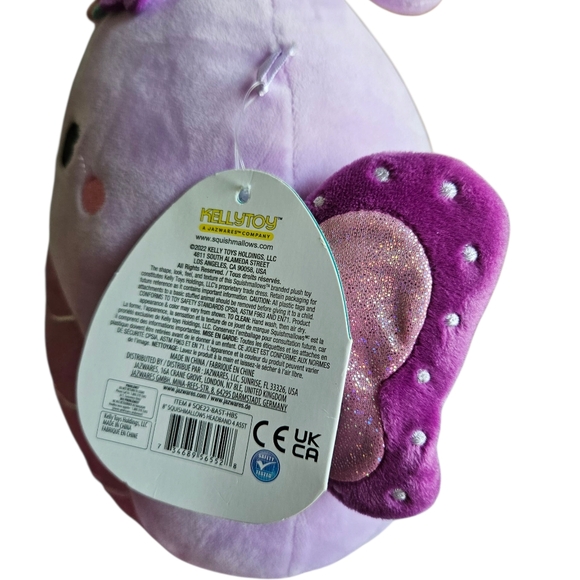 Squishmallows Brenda the butterfly with floral headband 8 inch soft plush NWT. - Picture 4 of 5